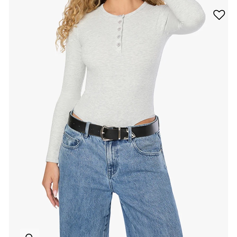 WeWoreWhat Gray Fitted Bodysuit with Cut Out